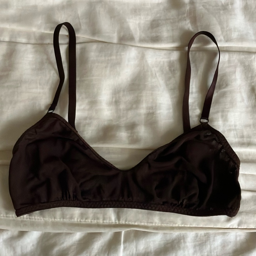 Kye Intimates brown mesh bralette